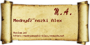 Mednyánszki Alex névjegykártya